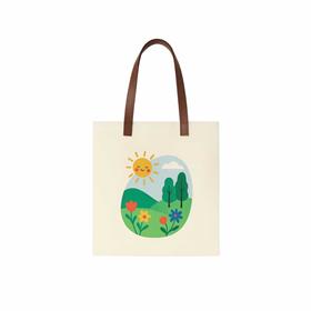 Ecobag Algodão Cru com Alça de Couro - 30x35cm - EC57 DTF