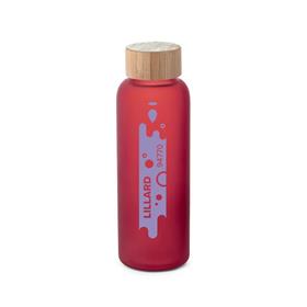 Garrafa em Vidro colorida com tampa em Bambu - 500 ml - GA375 PS