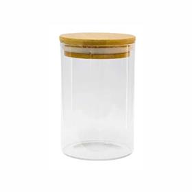 Pote de VIdro Hermético com tampa de Bambu - RI6