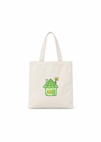 Ecobag em Algodão Cru com bolso e alça colorida - EC84