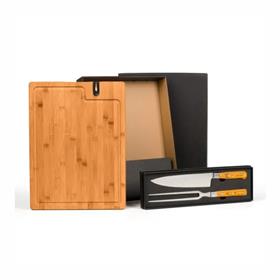 Kit Churrasco Premium Em Bambu  - 4 Peças - KC103 SM